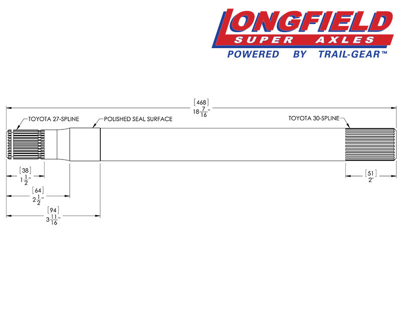 Longfield™ 27-Spline Inner Axle Shafts, Short Side (Rock Assault 3+)