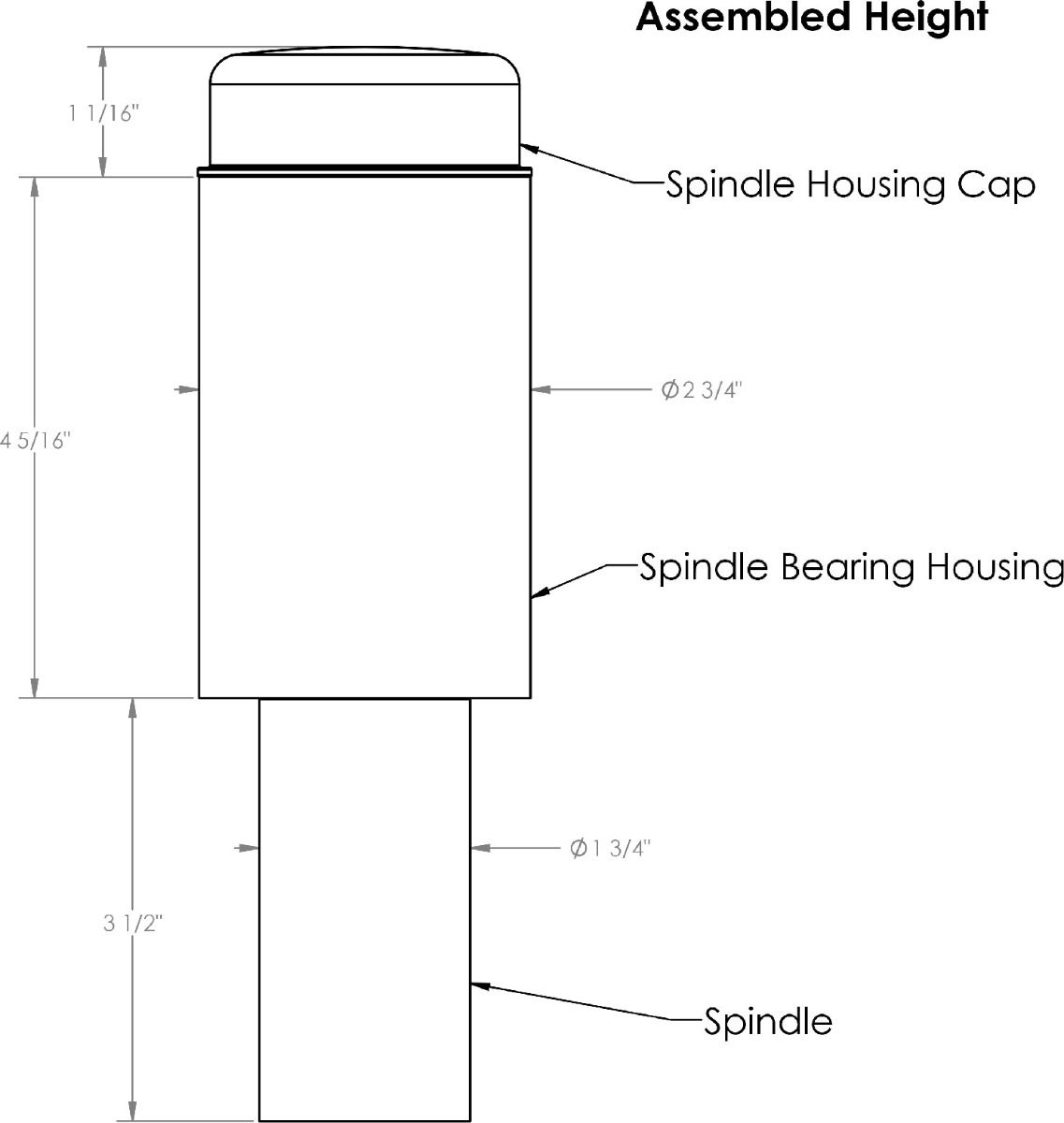 Swing Out Spare Tire Carrier Spindle Kit