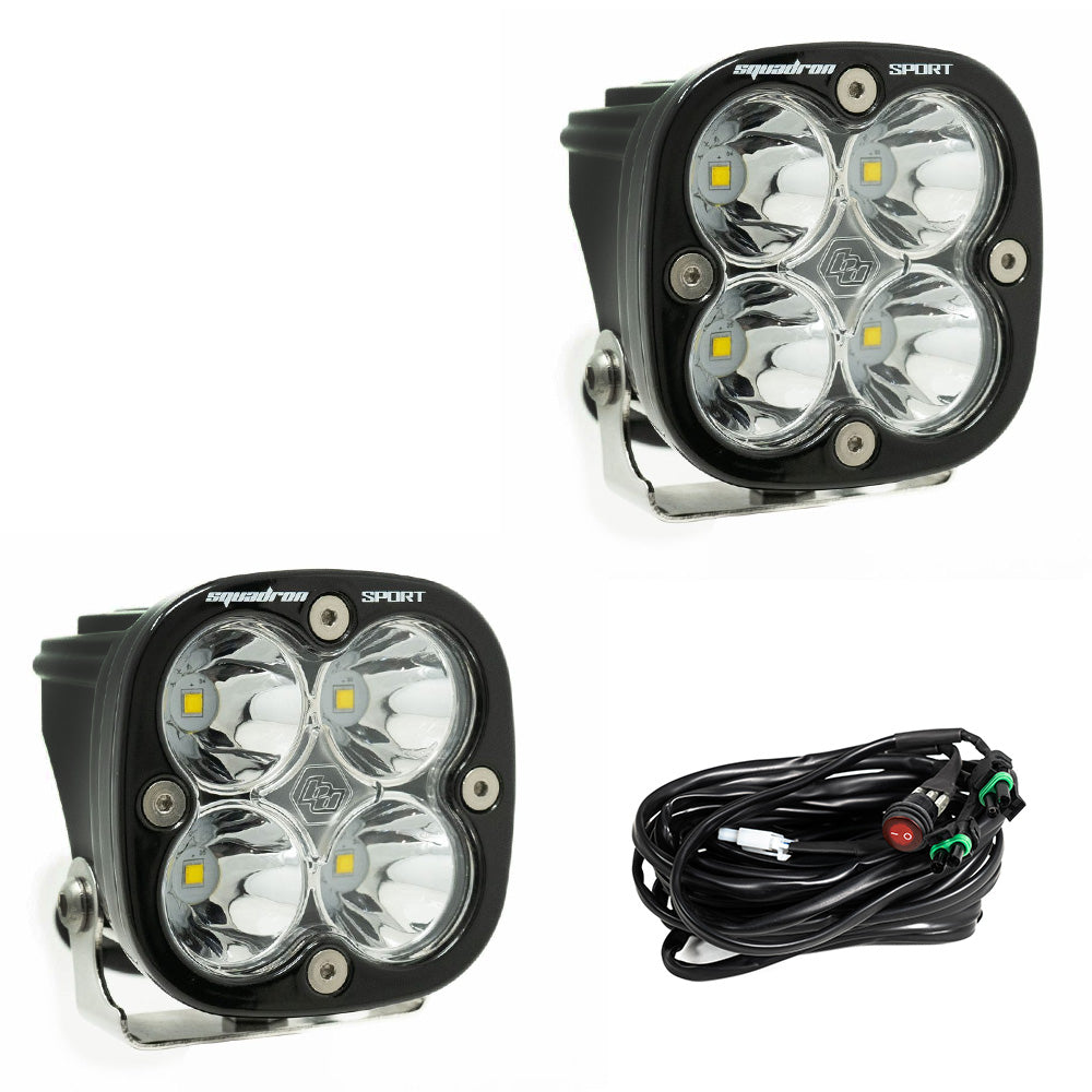 Baja Designs - Squadron Sport Black LED Auxiliary Light Pod Pair - Universal