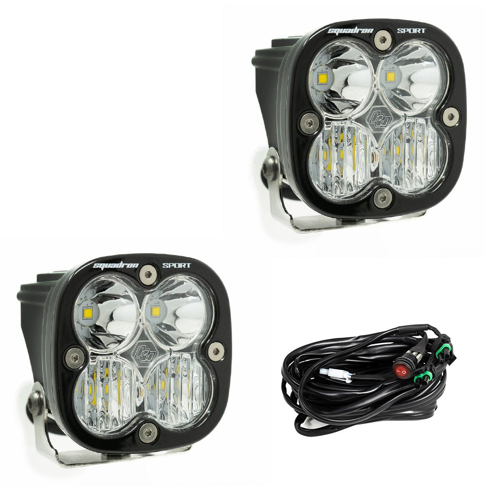 Baja Designs - Squadron Sport Black LED Auxiliary Light Pod Pair - Universal