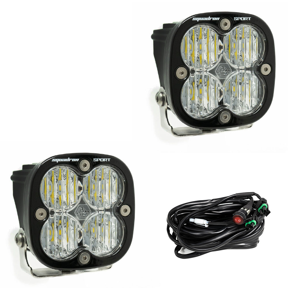 Baja Designs - Squadron Sport Black LED Auxiliary Light Pod Pair - Universal