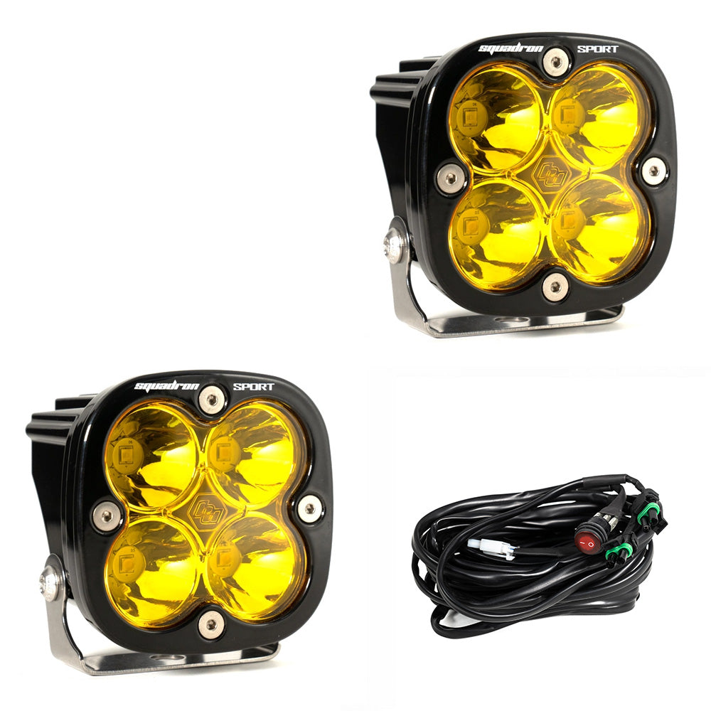 Baja Designs - Squadron Sport Black LED Auxiliary Light Pod Pair - Universal