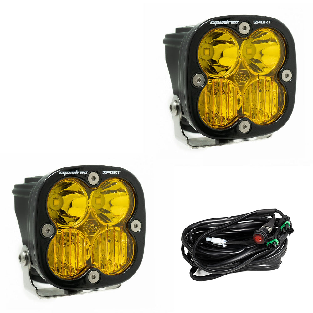 Baja Designs - Squadron Sport Black LED Auxiliary Light Pod Pair - Universal