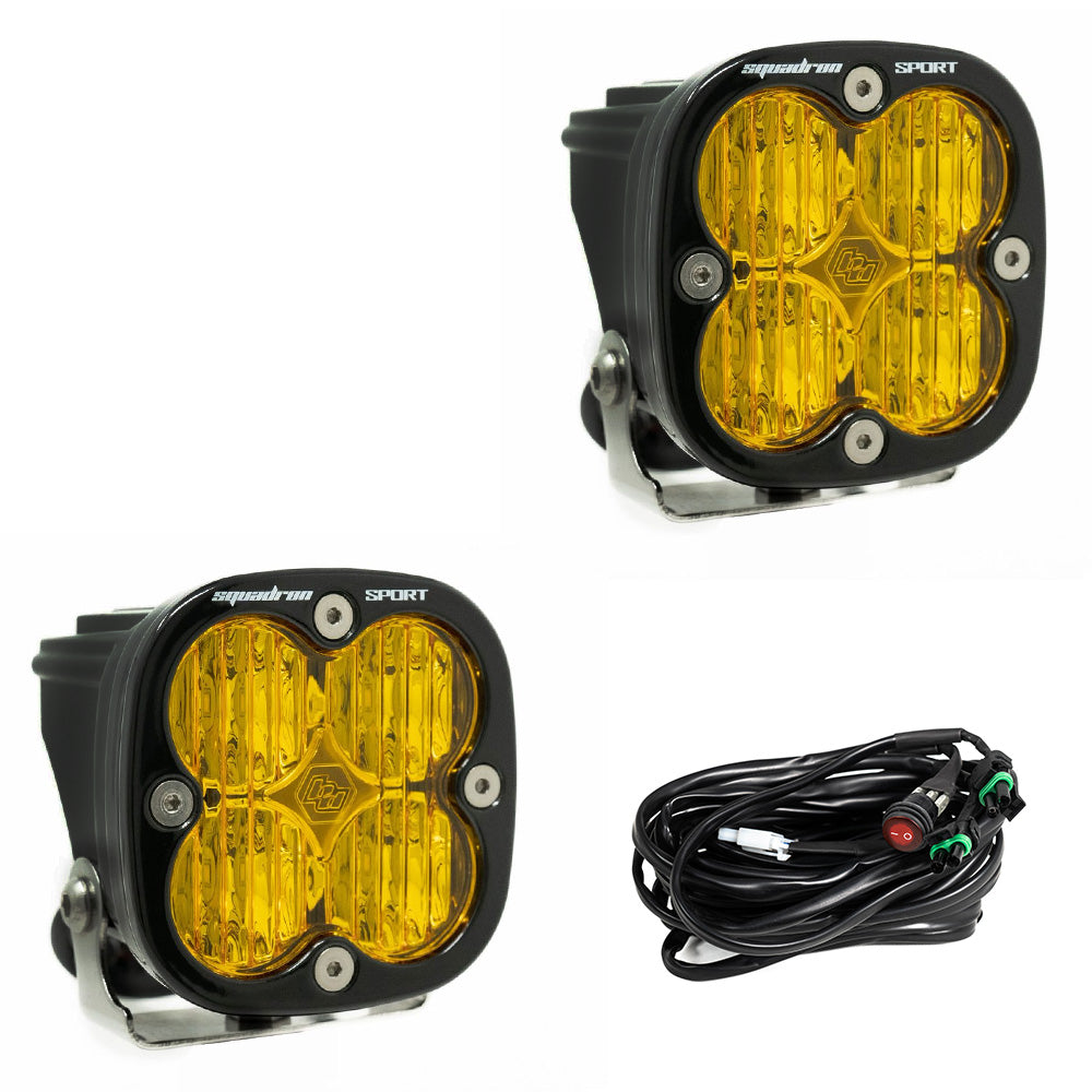 Baja Designs - Squadron Sport Black LED Auxiliary Light Pod Pair - Universal