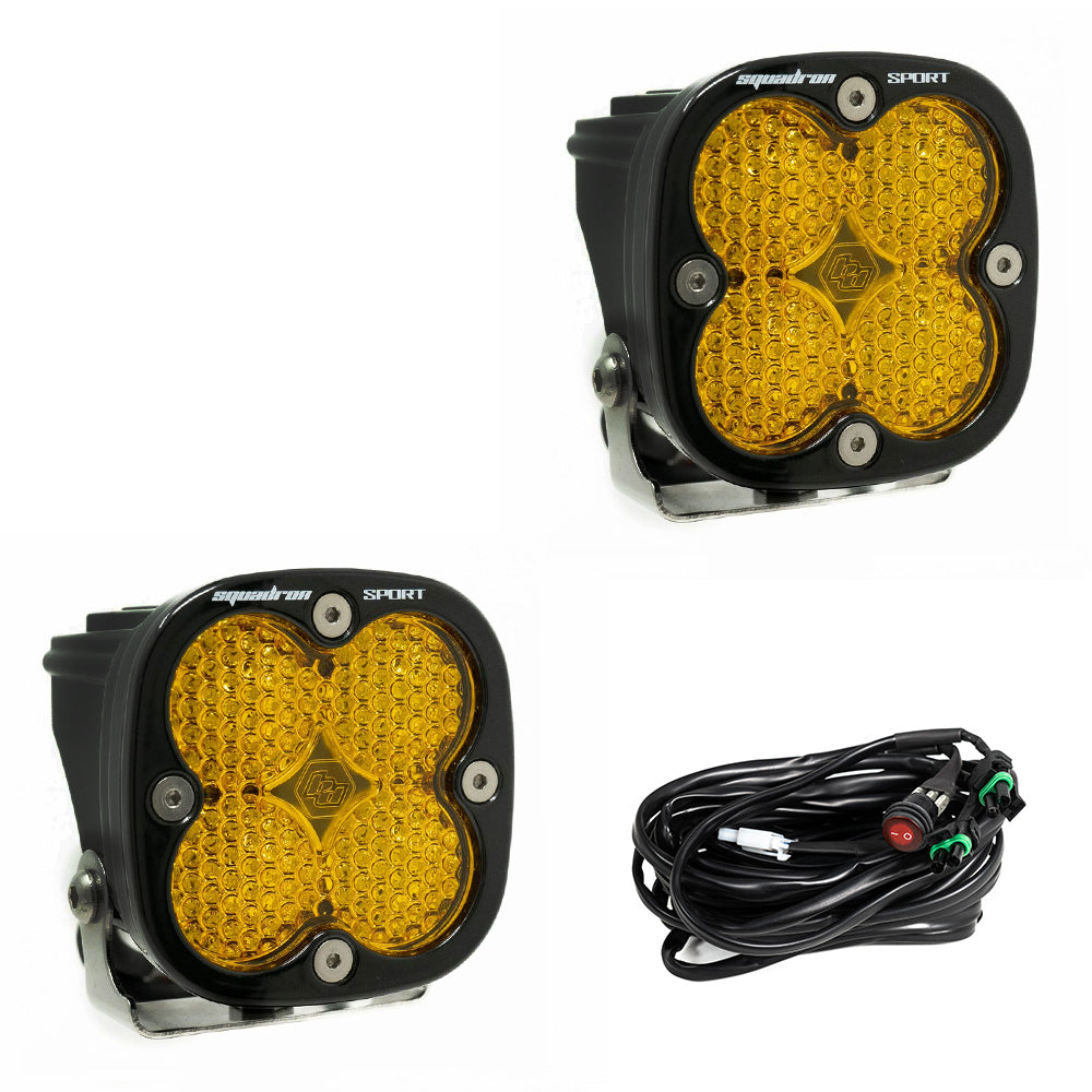 Baja Designs - Squadron Sport Black LED Auxiliary Light Pod Pair - Universal