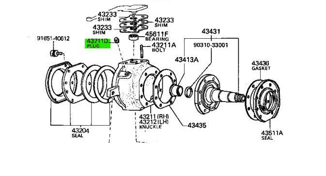 Genuine Toyota Solid Axle Knuckle Plug