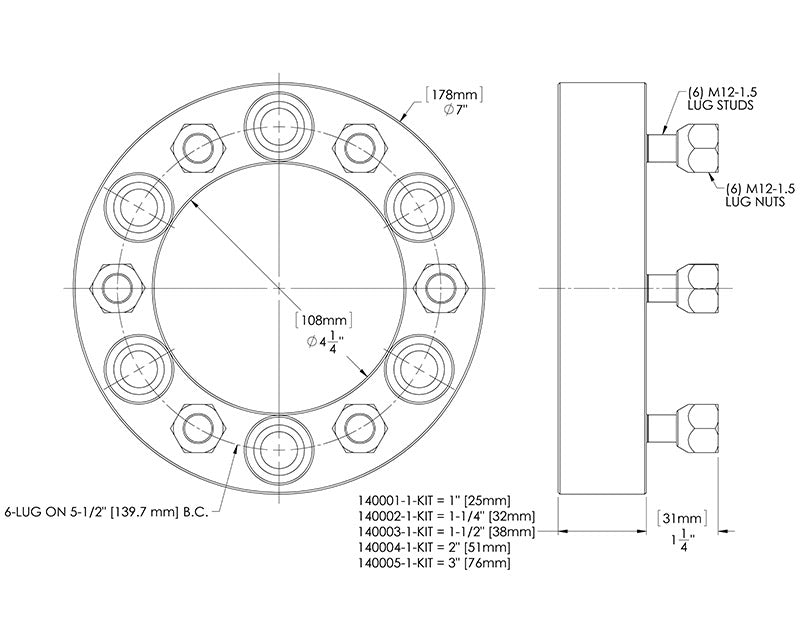 Toyota Wheel Spacers (6 on 5.5)