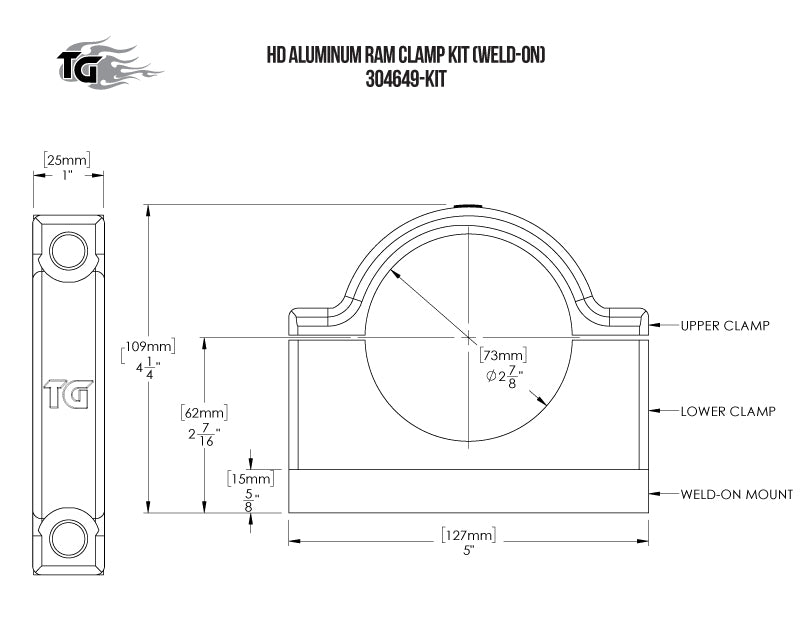 Trail-Gear™ HD Aluminum Ram Clamp Kit (Weld-On)