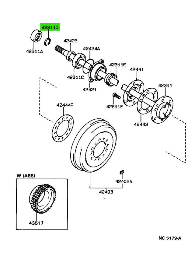 Genuine Toyota Rear Axle Snap Ring