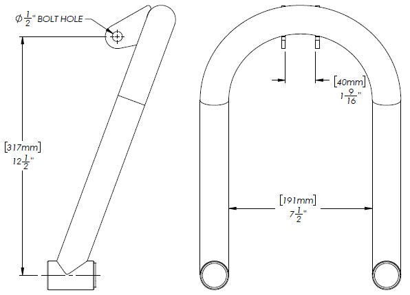 1979-1995 Toyota Pickup Front Shock Hoop Pair