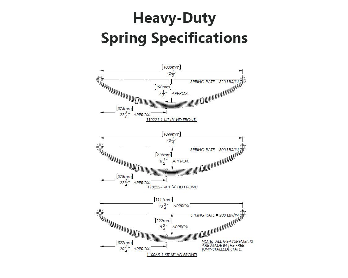 Heavy Duty Front Leaf Springs