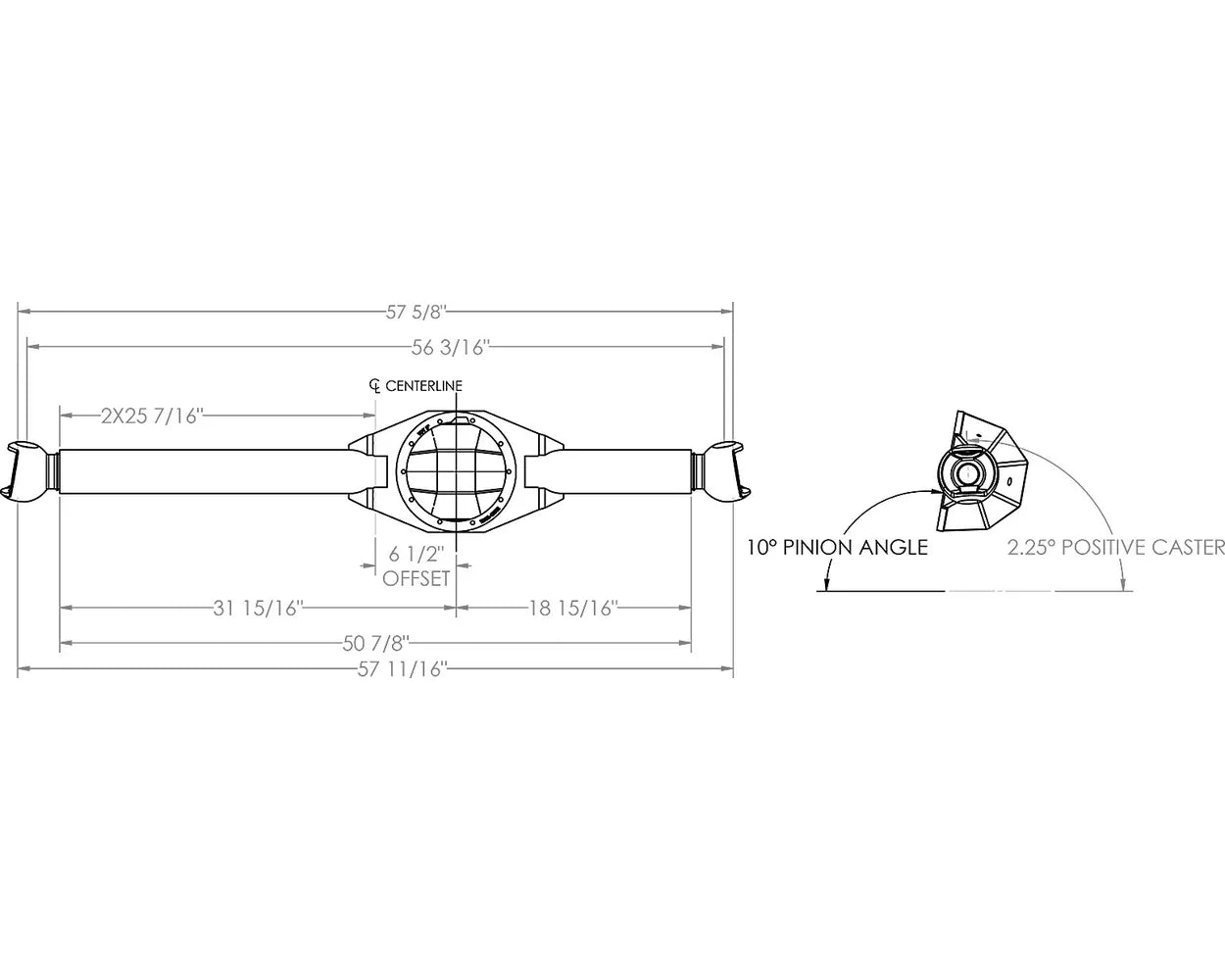 Trail-Gear 67" WMS Fabricated Front Axle Housing